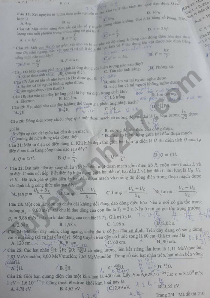 dap an de thi mon vat ly ma de 216 217 218 tot nghiep thpt 2023 moi nhat chinh xac nhat3 dap an de thi mon vat ly ma de 216 217 218 tot nghiep thpt 2023 moi nhat chinh xac nhat3