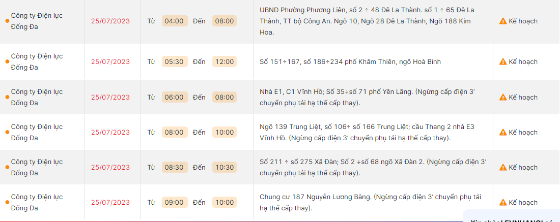 thong bao lich cat dien ha noi ngay mai 25 7 2023 cap nhat moi nhat3
