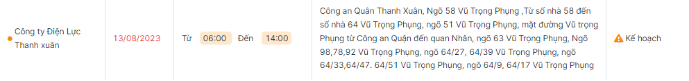 thong bao lich cat dien ha noi ngay mai 13 8 2023 cap nhat moi nhat2