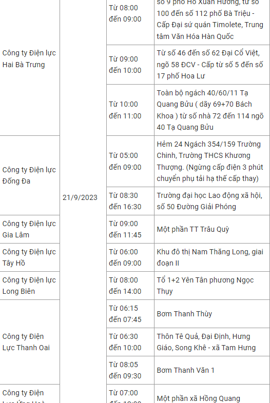thong bao lich cat dien ha noi ngay mai 21 9 2023 cap nhat moi nhat thong bao lich cat dien ha noi ngay mai 21 9 2023 cap nhat moi nhat
