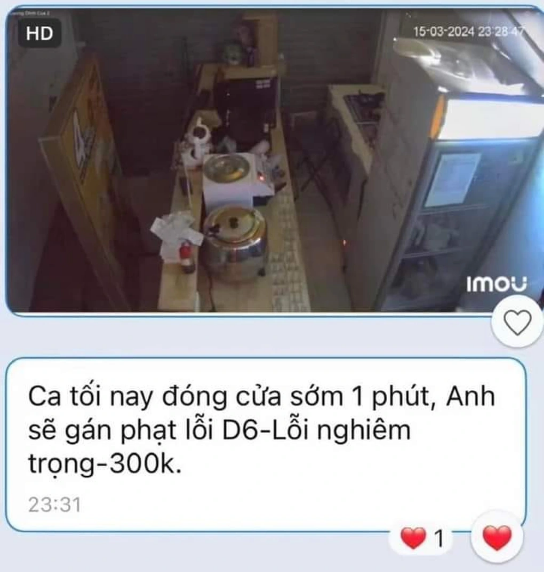 chu quan phat nhan vien 300 000 dong voi ly do cua hang dong som 1 phut gay tranh cai
