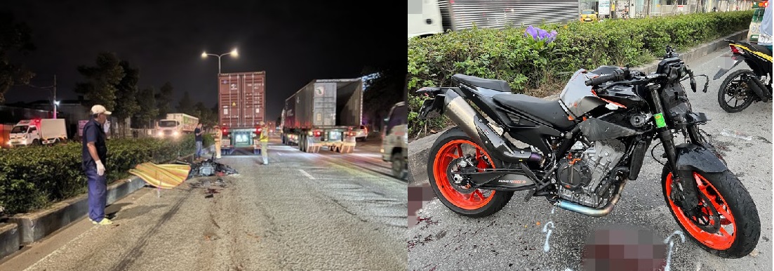 va cham voi xe container mot nguoi dieu khien xe mo to phan khoi lon thiet mang o binh duong1 va cham voi xe container mot nguoi dieu khien xe mo to phan khoi lon thiet mang o binh duong1
