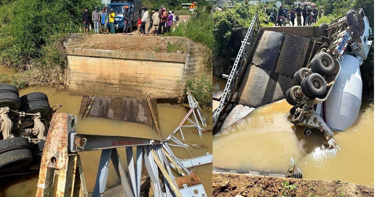 cay cau vua duoc sua chua tiep tuc gay doi lan 2 khi xe bon chay qua o lam dong