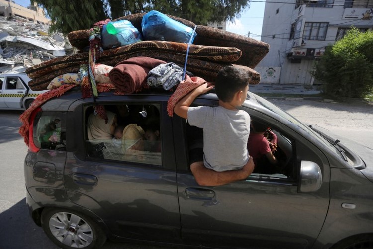hinh anh nguoi palestine roi bo dai gaza sau tuyen bo cua israel