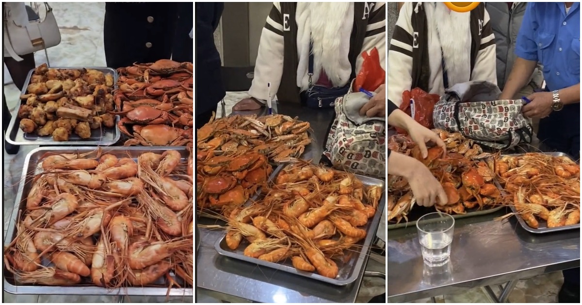 ha noi 7 thuc khach di an buffet hai san va bi mat trong chiec balo duoi gam ban0