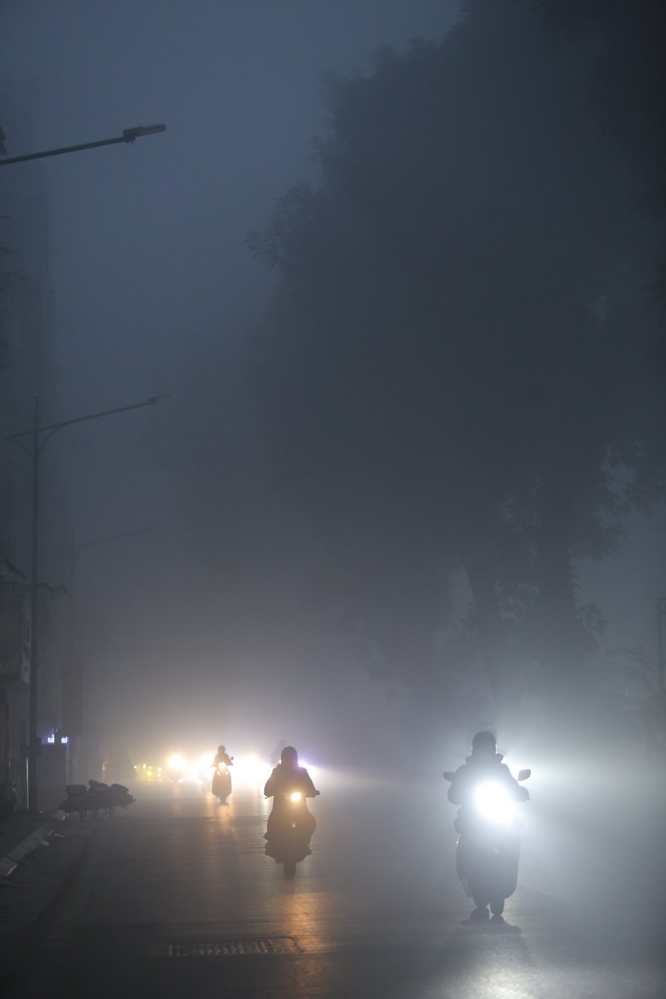sang som ha noi chim trong suong mu phuong tien di chuyen kho khan8