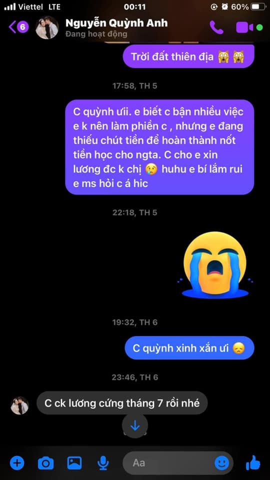 quynh anh vo duy manh len tieng khi bi nhan vien to nhap nhang luong thuong4 quynh anh vo duy manh len tieng khi bi nhan vien to nhap nhang luong thuong4