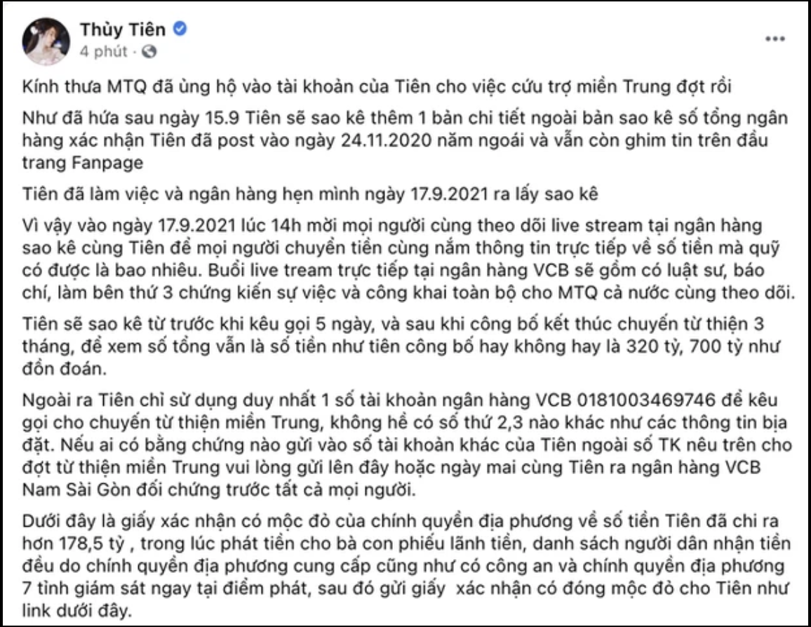 thuy tien khang dinh chi dung duy nhat 1 tai khoan ngan hang de keu goi tu thien4 thuy tien khang dinh chi dung duy nhat 1 tai khoan ngan hang de keu goi tu thien4