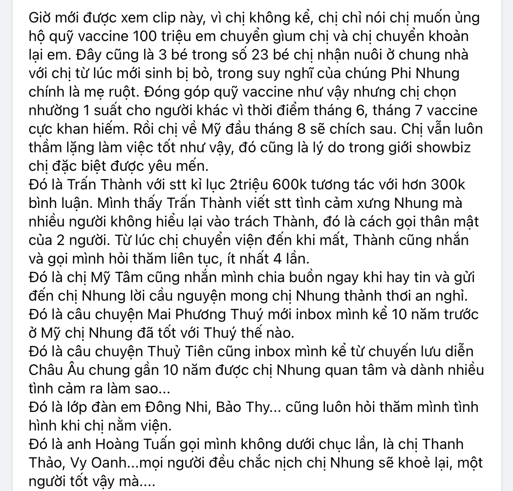 dai dien ca si phi nhung len tieng khi tran thanh bi chi trich cach xung ho voi dan chi3 dai dien ca si phi nhung len tieng khi tran thanh bi chi trich cach xung ho voi dan chi3