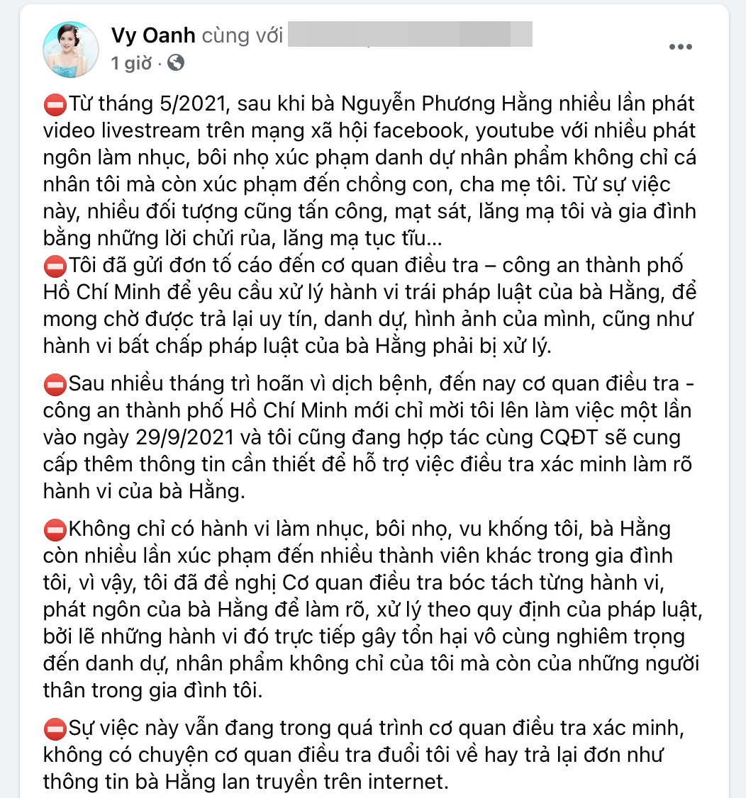 ca si vy oanh phu nhan thong tin rut don neu ro tien trinh kien nu ceo dai nam 4