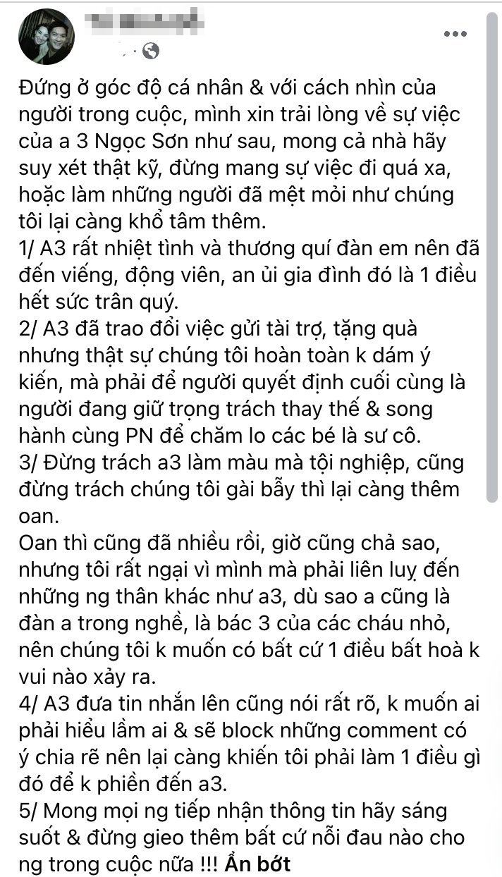 dai dien co ca si phi nhung len tieng benh vuc danh ca ngoc son khi anh bi to lam mau1 dai dien co ca si phi nhung len tieng benh vuc danh ca ngoc son khi anh bi to lam mau1