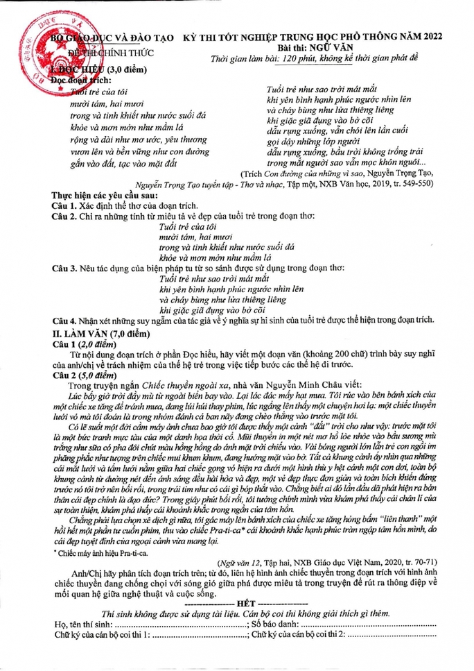 bo gd dt cong bo dap an thang diem mon ngu van tot nghiep thpt 20221 bo gd dt cong bo dap an thang diem mon ngu van tot nghiep thpt 20221