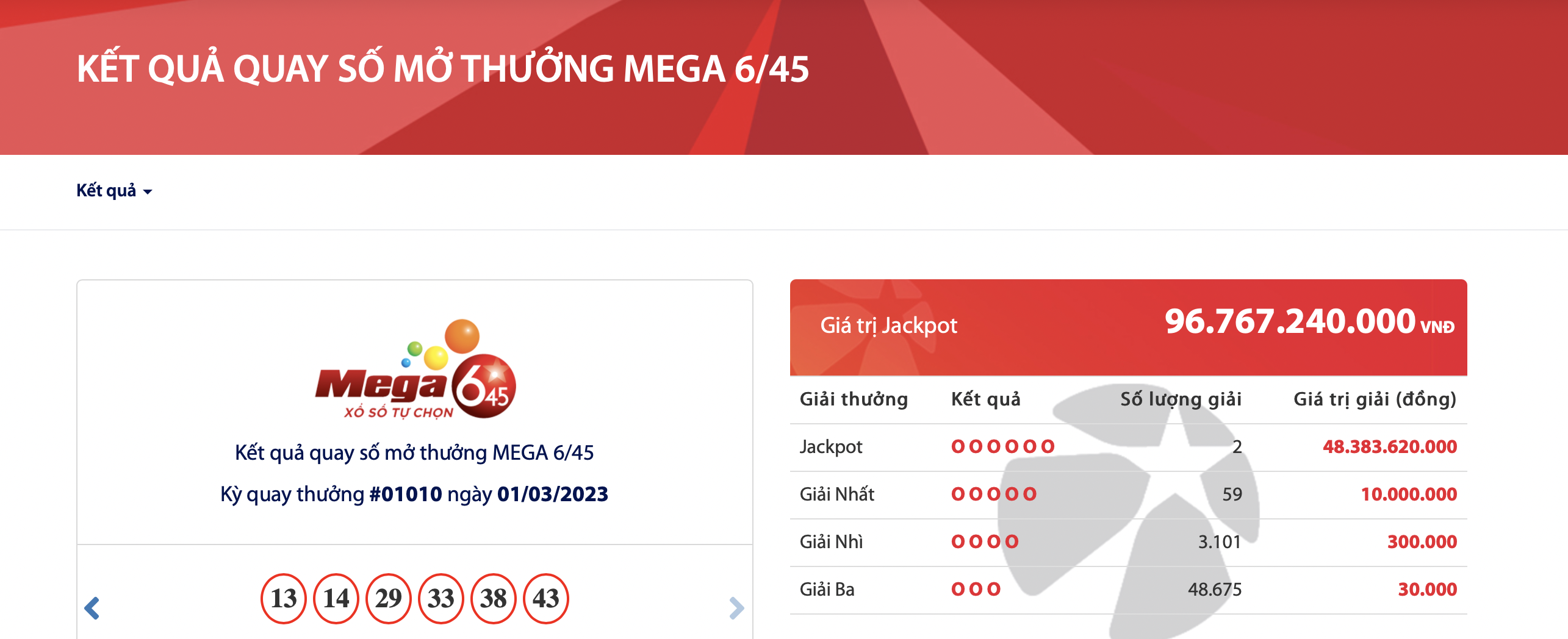 ket qua xo so vietlott ngay 1 3 2023 chu nhan giai thuong jackpot 48 ty dong so huu bo so nao ket qua xo so vietlott ngay 1 3 2023 chu nhan giai thuong jackpot 48 ty dong so huu bo so nao