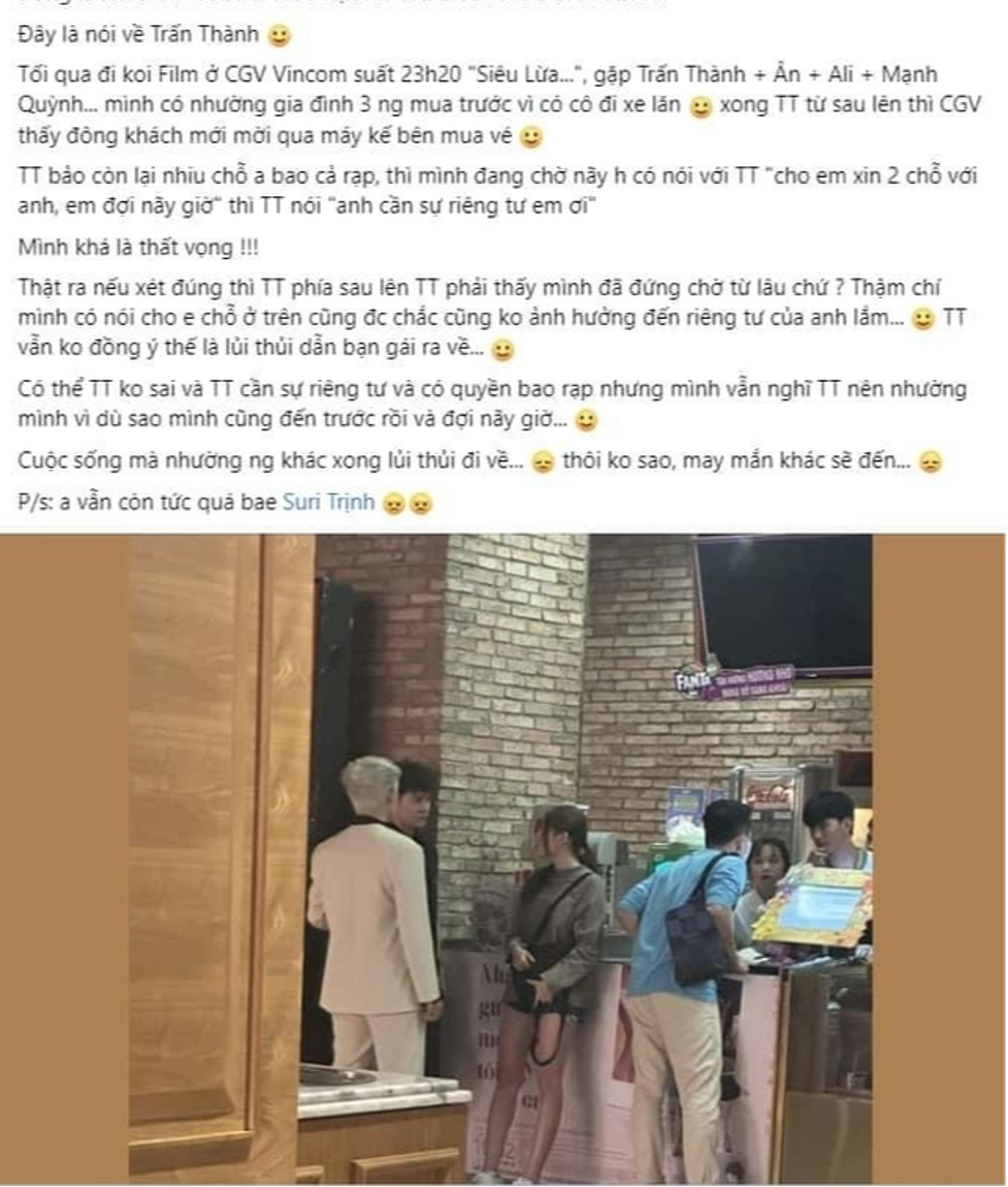 nha rap len tieng truoc hanh dong khong dep cua tran thanh voi khan gia1 nha rap len tieng truoc hanh dong khong dep cua tran thanh voi khan gia1