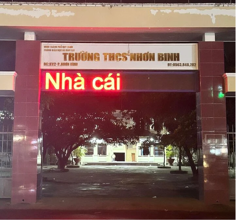 xuat hien dong chu la o dong led cong truong hoc tai binh dinh