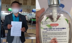 Khách tố dung dịch rửa tay sát khuẩn là nước lã, đại diện sân bay Nội Bài nói gì?