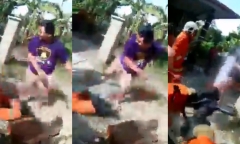 Video: Giận dữ vì đội cứu hoả đến muộn, dân làng lao tới hành hung