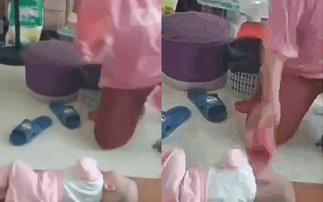 Video: Phẫn nộ người mẹ dùng dép đánh liên tiếp vào mặt con, khiến em bé đau đớn im bặt