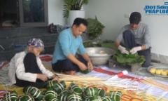 Làng nghề bánh chưng Tranh Khúc vào vụ Tết 2023