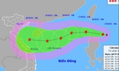Bão số 6  ngày càng mạnh trên Biển Đông, giật cấp 14