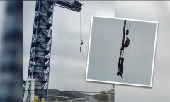 Chơi nhảy bungee, cặp đôi ôm nhau lơ lửng giữa không trung vì lý do bất ngờ