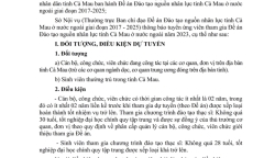 Cà Mau: Tuyển ứng viên đi học thạc sĩ ở nước ngoài 