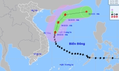 Bão số 9 đổi hướng di chuyển và suy yếu dần