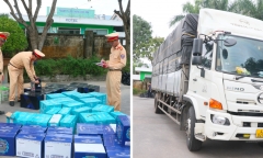 Bắt giữ hơn 1.600 chai rượu ngoại không rõ nguồn gốc đem đi tiêu thụ gần dịp Tết Nguyên đán