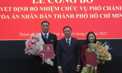 TP.HCM: TAND Tối cao trao quyết định bổ nhiệm 2 phó chánh án TAND