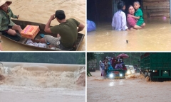 Nước lũ lên nhanh gây vỡ đập, người dân Hà Tĩnh cuống cuồng di tản