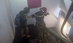 TP.HCM: Cứu 10 người khỏi đám cháy trong homestay 6 tầng