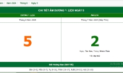 Xem lịch âm hôm nay 5/8/2024 - Âm lịch hôm nay 5/8 chuẩn nhất