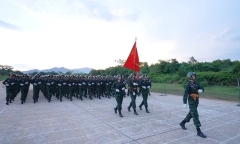 Hình ảnh Thượng úy Lê Hoàng Hiệp tại chương trình Sao Nhập Ngũ