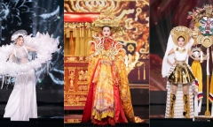 Mãn nhãn với trang phục dân tộc của Miss Grand Vietnam 2023: Tôn vinh hát bội, cải lương, múa rối