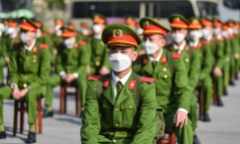 Thí sinh tham dự kỳ thi đánh giá tuyển sinh công an nhân dân 2022 trong sáng 17/7