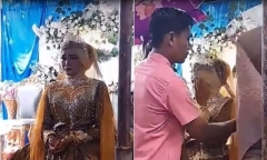 Cô dâu khóc lóc thương tâm trong hôn lễ, nguyên nhân khiến nhiều người xót xa