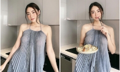 Hoa hậu Lương Thùy Linh diện váy khoe vòng 1 