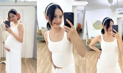 Trương Mỹ Nhân khoe bụng bầu ở tháng thứ 6, nhan sắc ngày càng thăng hạng