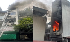 Lãnh đạo công an thăm hỏi chiến sĩ bị thương vụ cháy nhà khiến 3 người tử vong ở Hà Nội