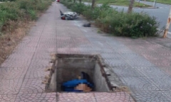 Kinh hãi phát hiện thi thể nam giới dưới hố cáp ngầm trên vỉa hè Hà Nội