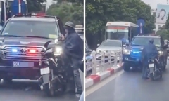 Vụ xe biển xanh 80A bị chặn trên phố Hà Nội: Ô tô đã bật đèn nháy, báo hiệu, đèn ưu tiên