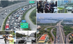 Chiều mùng 4 Tết, cửa ngõ Thủ đô ùn tắc kéo dài khi người dân bắt đầu quay lại Hà Nội