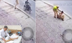Nam thanh niên không đội mũ bảo hiểm, tông gãy chân sĩ quan cảnh sát rồi tẩu thoát