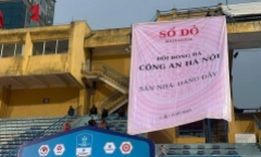 Cổ động viên Công an Hà Nội treo