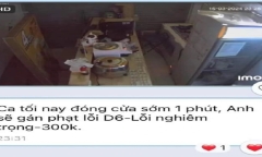 Chủ quán phạt nhân viên 300.000 đồng với lý do cửa hàng đóng sớm 1 phút gây tranh cãi
