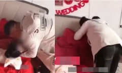 Cô dâu bị khách mời hôn ngấu nghiến trong đám cưới khiến cộng đồng mạng phẫn nộ