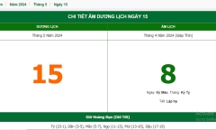 Xem lịch âm hôm nay 15/5/2024 - Âm lịch hôm nay 15/5 chuẩn nhất