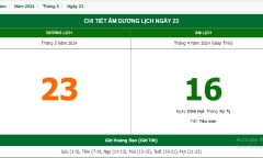 Xem lịch âm hôm nay 23/5/2024 - Âm lịch hôm nay 23/5 chuẩn nhất