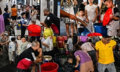 Cư dân Khu đô thị Thanh Hà vẫn vật lộn trong cảnh thiếu nước, xách xô đi xin từng giọt 