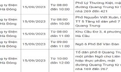 Thông báo lịch cắt điện Hà Nội ngày mai (15/9) – Cập nhật mới nhất